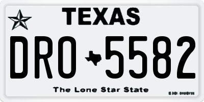 TX license plate DRO5582