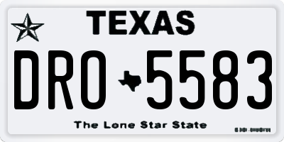 TX license plate DRO5583