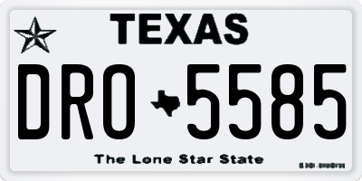 TX license plate DRO5585