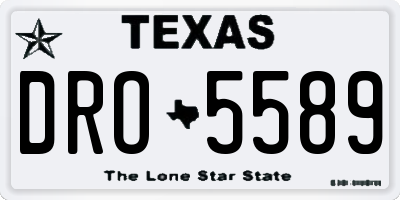 TX license plate DRO5589