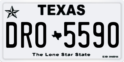 TX license plate DRO5590