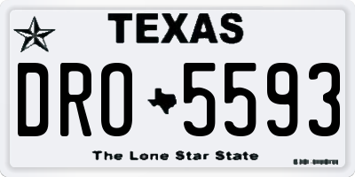 TX license plate DRO5593