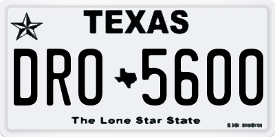 TX license plate DRO5600