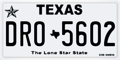 TX license plate DRO5602