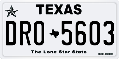 TX license plate DRO5603