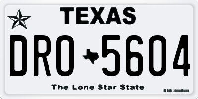 TX license plate DRO5604
