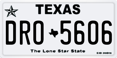 TX license plate DRO5606