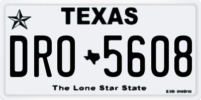 TX license plate DRO5608