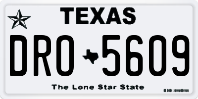 TX license plate DRO5609