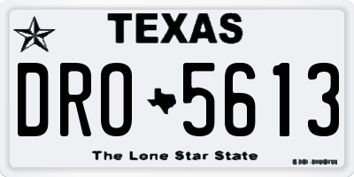 TX license plate DRO5613