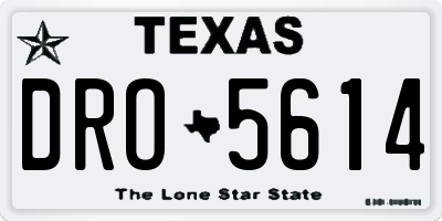 TX license plate DRO5614