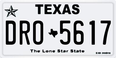 TX license plate DRO5617