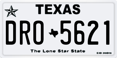 TX license plate DRO5621