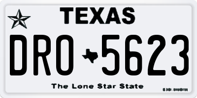 TX license plate DRO5623