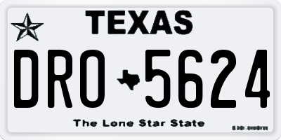 TX license plate DRO5624