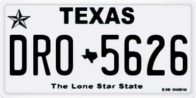 TX license plate DRO5626