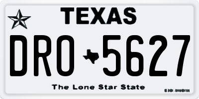 TX license plate DRO5627