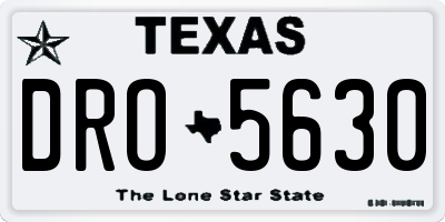 TX license plate DRO5630