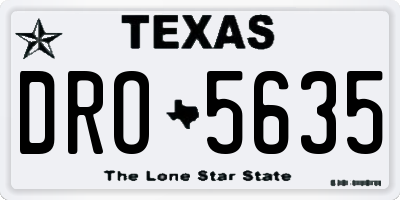 TX license plate DRO5635