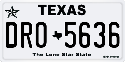 TX license plate DRO5636