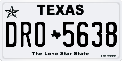 TX license plate DRO5638