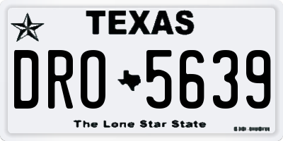 TX license plate DRO5639
