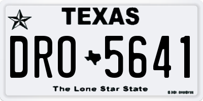 TX license plate DRO5641