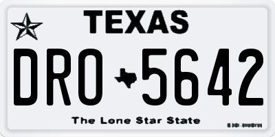 TX license plate DRO5642