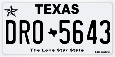 TX license plate DRO5643