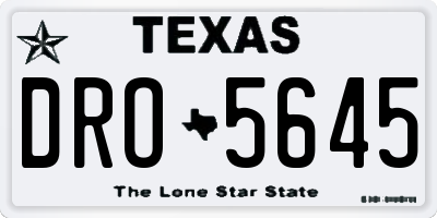 TX license plate DRO5645