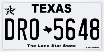 TX license plate DRO5648