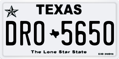 TX license plate DRO5650