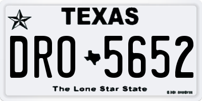 TX license plate DRO5652