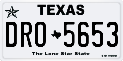 TX license plate DRO5653