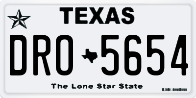 TX license plate DRO5654