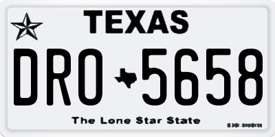 TX license plate DRO5658