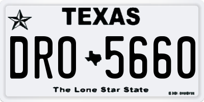 TX license plate DRO5660