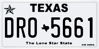 TX license plate DRO5661