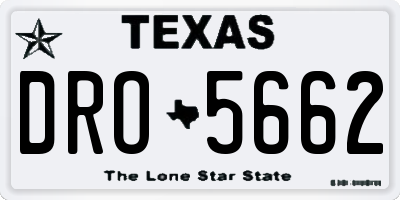 TX license plate DRO5662