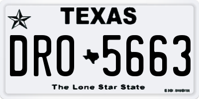 TX license plate DRO5663