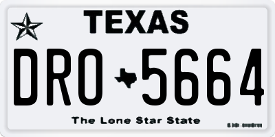 TX license plate DRO5664