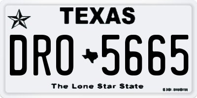 TX license plate DRO5665