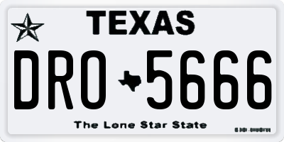 TX license plate DRO5666