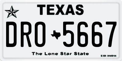 TX license plate DRO5667