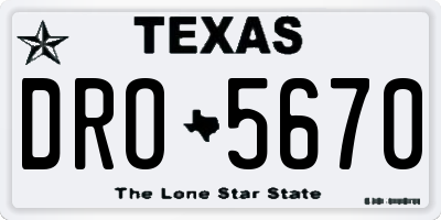 TX license plate DRO5670
