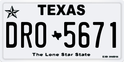 TX license plate DRO5671
