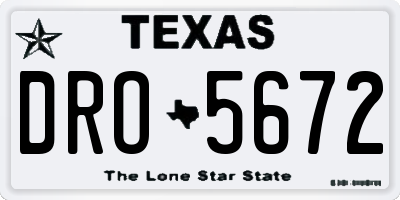 TX license plate DRO5672