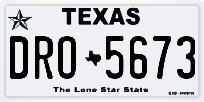 TX license plate DRO5673