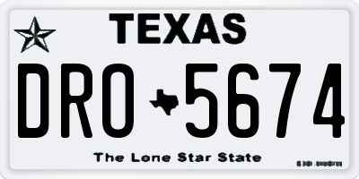 TX license plate DRO5674
