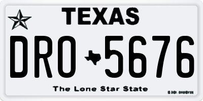 TX license plate DRO5676